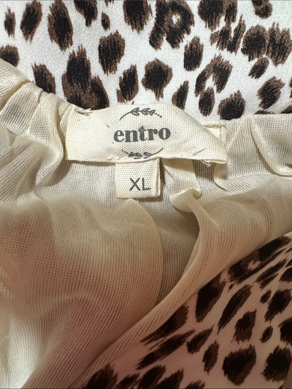 Entro Mixed Print Dress XL Floral & Leopard Ruffle Sleeve Boho Tiered - Picture 3 of 12